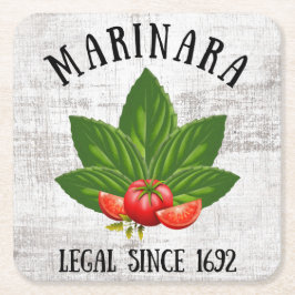 Marinara Legal sinds 1692 Basil laat tomaten ligge Kartonnen Onderzetters