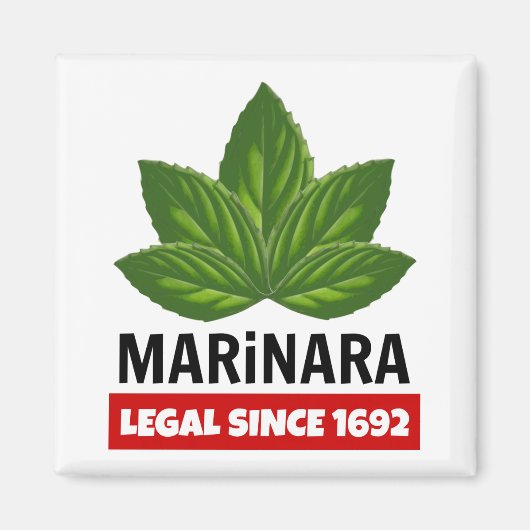 Marinara Legal sinds 1692 Basil Leaves Magneet (Voorkant)