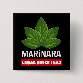 Marinara Legal sinds 1692 Basil Leaves Vierkante Button 5,1 Cm