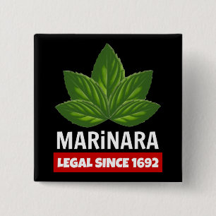 Marinara Legal sinds 1692 Basil Leaves Vierkante Button 5,1 Cm