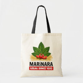 Marinara Legal sinds 1692 Basil Tomaten Spaghetti Tote Bag
