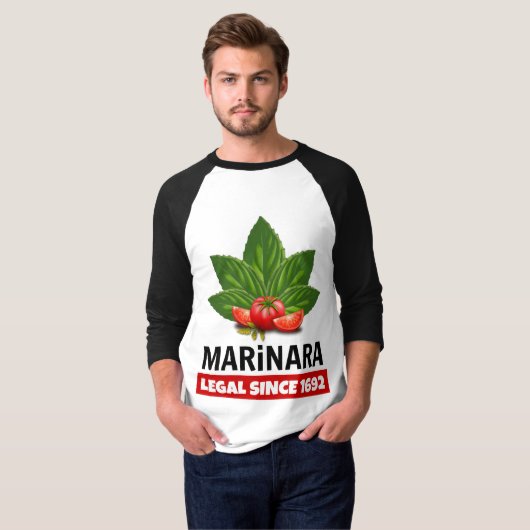 Marinara Legal sinds 1692 Basil Tomaten T-shirt (Voorkant volledig)