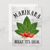 Marinara Relax Het is de legale Basil Tomato Food  Feestdagenkaart (Voorkant / Achterkant)
