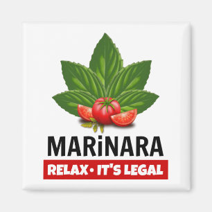 Marinara Relax Het is de legale Basil Tomato Food  Magneet