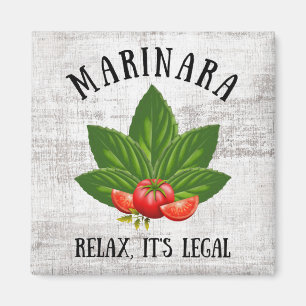 Marinara Relax Het is de legale Basil Tomato Food  Magneet