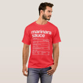 Marinara Sauce Nutrition Fact Funny Thanksgiving C T-shirt (Voorkant volledig)