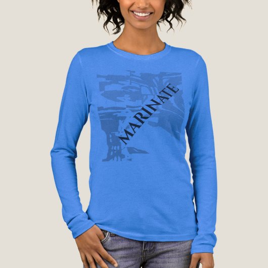 "Marinate" Charcoal Grey Island Print Patroon Tri-Blend Shirt (Voorkant)