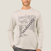 "Marinate" Charcoal Grey Island Print Patroon Tri-Blend Shirt (Voorkant volledig)