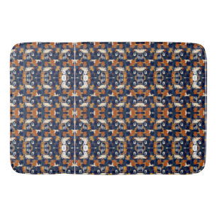 Marinblauw Abstract Patroon Dekbed Badmat