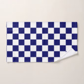 Marinblauw en wit geruit patroon bad handdoek (Handdoek)