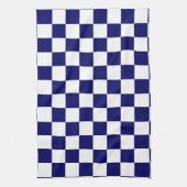 Marinblauw en wit geruit patroon theedoek (Verticaal)