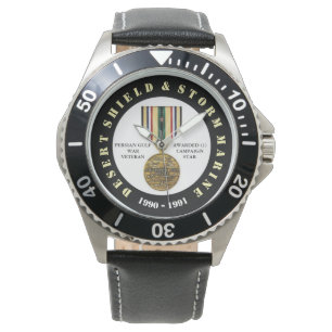 MARINE 1 CAMPAIGN STAR Desert Storm Marine Horloge