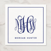 Marine 3 Initiaal Wing Schrift Monogram DIY BG Servet