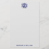 Marine 3 Initieel Wingerdschrift Monogram B&G  doe Briefpapier (Voorkant)