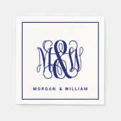Marine 3 Initieel Wingerdschrift Monogram B&G doe- Servet (Voorkant)
