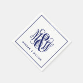 Marine 3 Initieel Wingerdschrift Monogram B&G doe- Servet (Hoek)