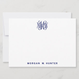 Marine 3 Initieel Wingerdschrift Monogram DIY BG Bedankkaart