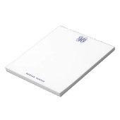 Marine 3 Initieel Wingerdschrift Monogram DIY BG Notitieblok (Linkerzijde)