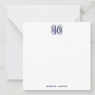 Marine 3 Initieel Wingerdschrift Monogram DIY BG Notitiekaartje