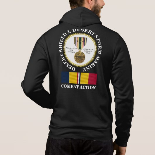 MARINE 3 STARS DESERT SHIELD & DESERT STORM HOODIE (Achterkant)