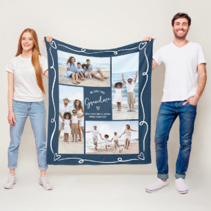 Marine 4 Foto Liefde Oma Hand Getekende Doodles Fleece Deken