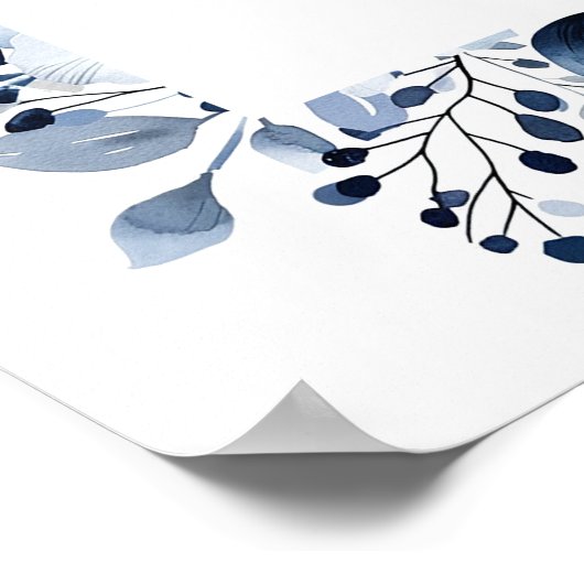 Marine 50e bruiloft Jubileum Bloemen Welkomstbord Poster (Hoek)