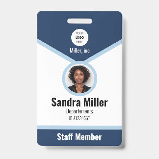 Marine | Aangepaste personeelsfoto-ID met logo & Q Badge