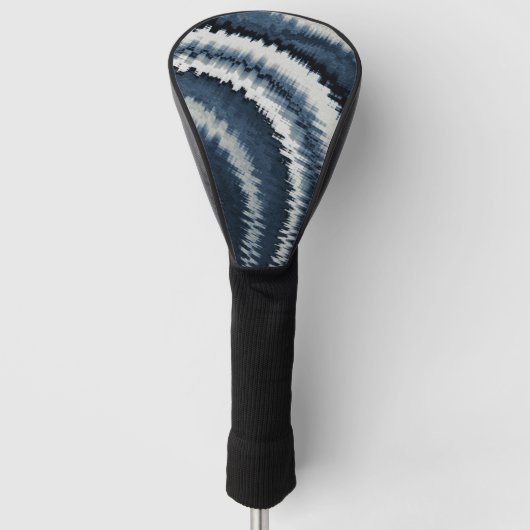 Marine Aardetone Blauwe Abstracte Patroon Golfheadcover (Voorkant)