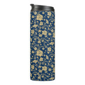 Marine achtergrond gouden accenten thermische tumb thermosbeker (Geroteerd rechts)