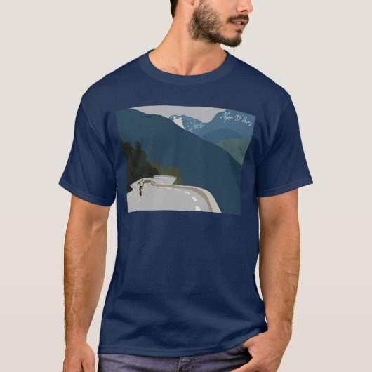 Marine, Alpe d'Huez fietsen digitale print T-shirt (Voorkant)