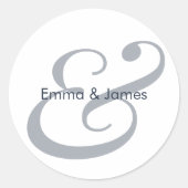 Marine Ampersand Trouw | Monogram Envelope Ronde Sticker (Voorkant)