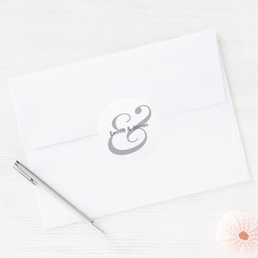 Marine Ampersand Trouw | Monogram Envelope Ronde Sticker (Envelop)