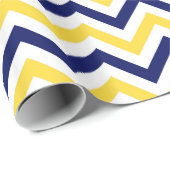 Marine, Ananas, Witte grote chevron zigzagpatroon Cadeaupapier (Rol Hoek)