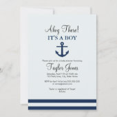 Marine anker babyshower uitnodiging (Voorkant)