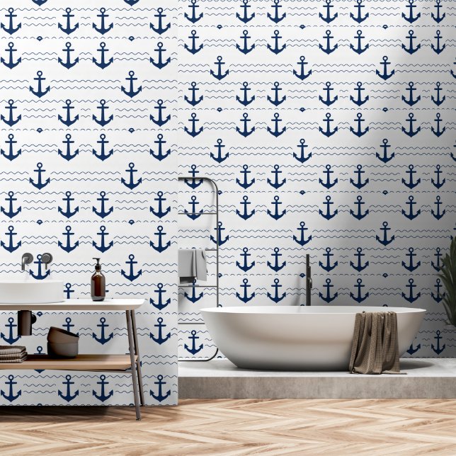 Marine Anker Golf Nautisch Behang (Badkamer)