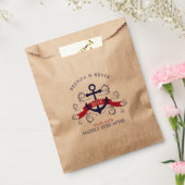 Marine anker in marineblauw en rood bedankzakje (Gezegeld)