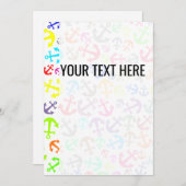 Marine Anker Kleurrijke Patroon Aankondiging (Voorkant / Achterkant)