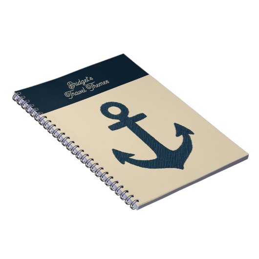 Marine Anker met Monogram Beige Kustreizen Notitieboek (Rechterzijde)