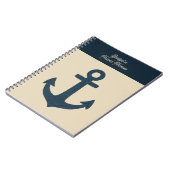 Marine Anker met Monogram Beige Kustreizen Notitieboek (Linkerzijde)