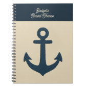 Marine Anker met Monogram Beige Kustreizen Notitieboek (Voorkant)