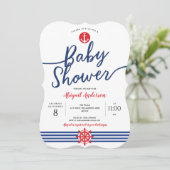 Marine, Anker, Modern, Nautisch thema, Baby shower Kaart (Staand voorkant)