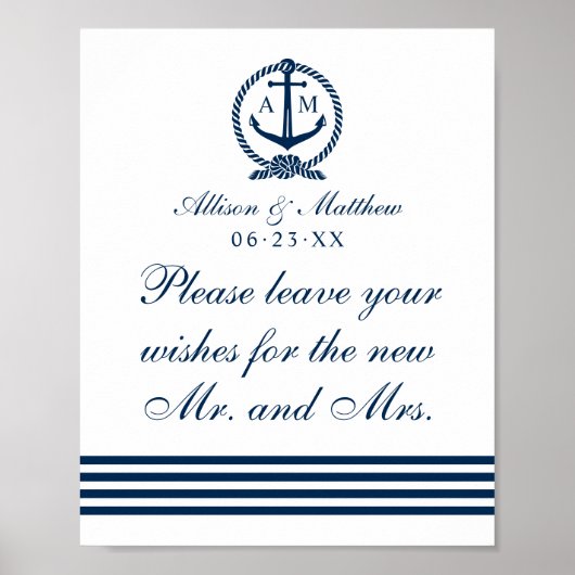 Marine Anker Monogram Wensen Poster (Voorkant)