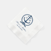 Marine Anker Monogram Wit Huwelijk Servetten (Hoek)