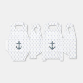 Marine ankers op wit met een blauw ankerelement bedankdoosjes (Uitgevouwen)