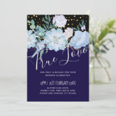 Marine aqua blauwe bloemige trouwbudget (Staand voorkant)