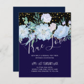 Marine aqua blauwe bloemige trouwbudget (Voorkant / Achterkant)