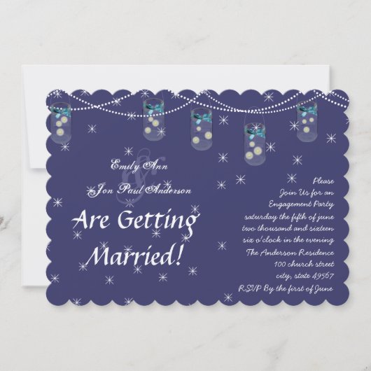 Marine Aqua Gele Bloem Metselwerk Pot Verlovingsfe Kaart (Voorkant)