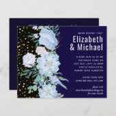 Marine aquablauwe bloemen bruiloftsbudget (Voorkant / Achterkant)