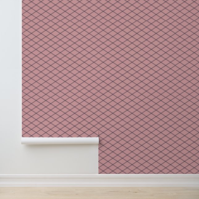 Marine Art Deco Diamanten op Roze Behang (Applicatie)