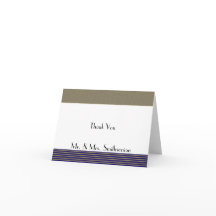 Marine Art Deco Elegante Trouw Bruidskaart Bedankt